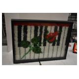 Wall Latchhook of Piano and Rose