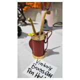 VINTAGE BRASS PEN HOLDER