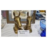 BRASS HORSE HEAD BOOK ENDS