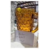 AMBER GLASS PITCHER