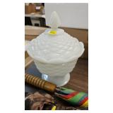 MILK GLASS CANDY DISH