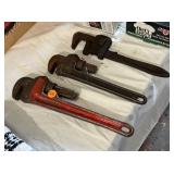 (3) RIDGID PIPE WRENCHES