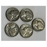(5) SILVER WAR NICKELS