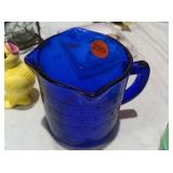 COBALT BLUE GLASS MEASURING CUP