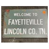 FAYETTEVILLE METAL SIGN
