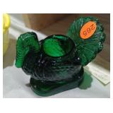 MOSSER HUNTER GREEN GLASS TURKEY