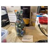 PAUL MASON MILK JAR FULL OF MARBLES