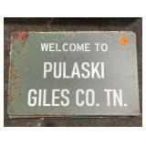 PULASKI METAL SIGN