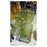 GREEN DRINKING GLASSES