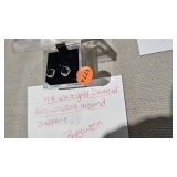 EARRINGS WHITE GOLD DIAMOND SAPPHIRE