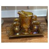 carnival pitcher and glasses