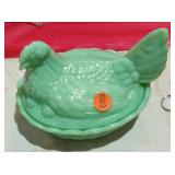 JADEITE HEN ON NEST
