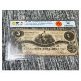 CONFEDERATE STATES OF AMERICAN FIVE DOLLAR BILL