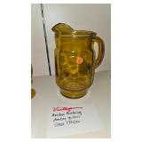 ANCHOR HOCKING PICTHER YELLOW AMBER