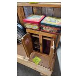 DOLL DISPLAY / CRAYOLA TINS