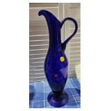 COBALT BLUE TALL PITCHER / VASE