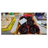 VINTAGE ANCHOR HOCKING RED DESSERT BOWLS 