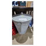 GALVANIZED METAL TRASH CAN