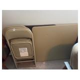 folding table and chairs