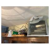 SHOWTIME ROTISSERIE AND MISC. ON TOP OF CHINA CABINET