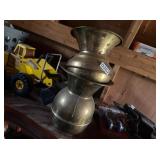 TWO BRASS SPITTOONS