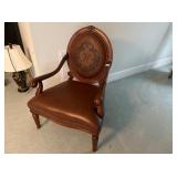 EMBROIDERED LEATHER ARMCHAIR