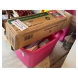 4’ CHRISTMAS TREE & TOTE OF WRAPPING ITEMS