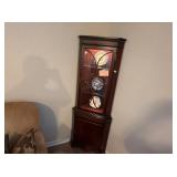 BOMBAY CO. LIGHTED CORNER CURIO CABINET