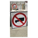 NO TRUCKS METAL SIGN