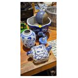 BLUE AND WHITE DECOR ITEMS