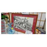 FRAMED TRAIN PICTURE DECOR