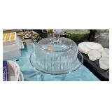 GLASS CAKE STAND WITH DOME LID