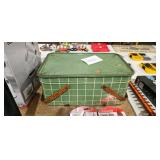 VINTAGE METAL PICNIC BASKET