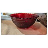 RED GLASS BOWL