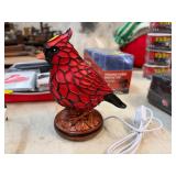 LIGHTED RED BIRD DECOR