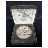 Autographed NHRA U.S. Nationals Limited Edition 50th Anniversary 1 Troy Ounce .999 Fine Silver Medal