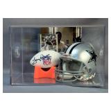Tony Dorsett (HOF) Autographed Mini Football, Mini Helmet, Trading Card, And Display Case 