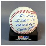 Pete Rose Autographed Baseball With PSA/DNA Authentication Sticker And Card, In Display Box 