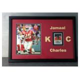 Jamaal Charles Kansas City Chiefs Autographed Framed Collage And Mini Helmet 