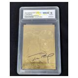 2005 Merrick Mint Tom Brady New England Patriots 23KT Gold Foil Card, Graded 10 Gem MT By WCG 