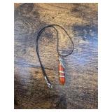 SNAKE & ORANGE STONE NECKLACE