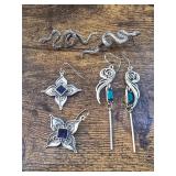 3 SILVER TONE EARRINGS