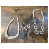 3 FANCY PEARL NECKLACES