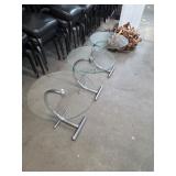 Crome & Glass Oval End Tables