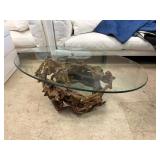 Driftwood & Glass Coffee Table