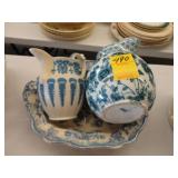 Blue and white Royal Doulton jug along with a