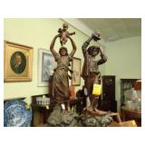 Pair of TOC spelter figures of a couple