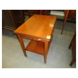Mahogany, flip top, rolling, game table / tea