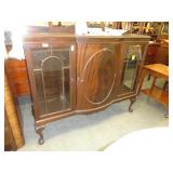 Bowfront, Chippendale, mahogany, bookcase / china