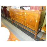 Oak, three drawer and two door sideboard with